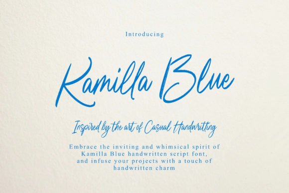 Kamilla Blue: A Script Typeface for Editorial Design